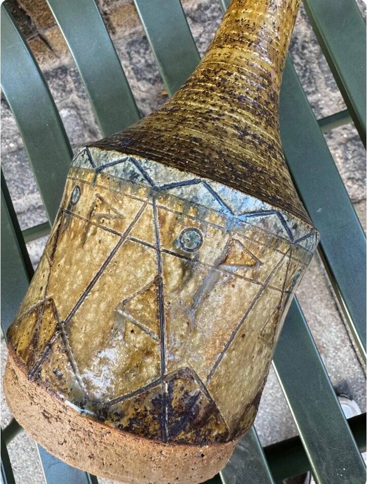 Lampe de table en grès danois, années 1960