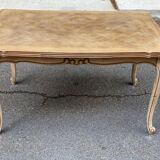 Louis XV extendable dining table renovated in raw wood 220cm