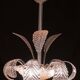 Pink Art Decò Barovier e Toso Chandelier, Murano Glass, 1950s