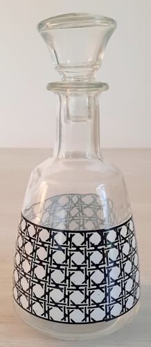 Service à liqueur avec 1 carafe et 6 verres en verre vintage