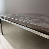 Mid-century coffee table natural stone chrome 1960s Netherlands
