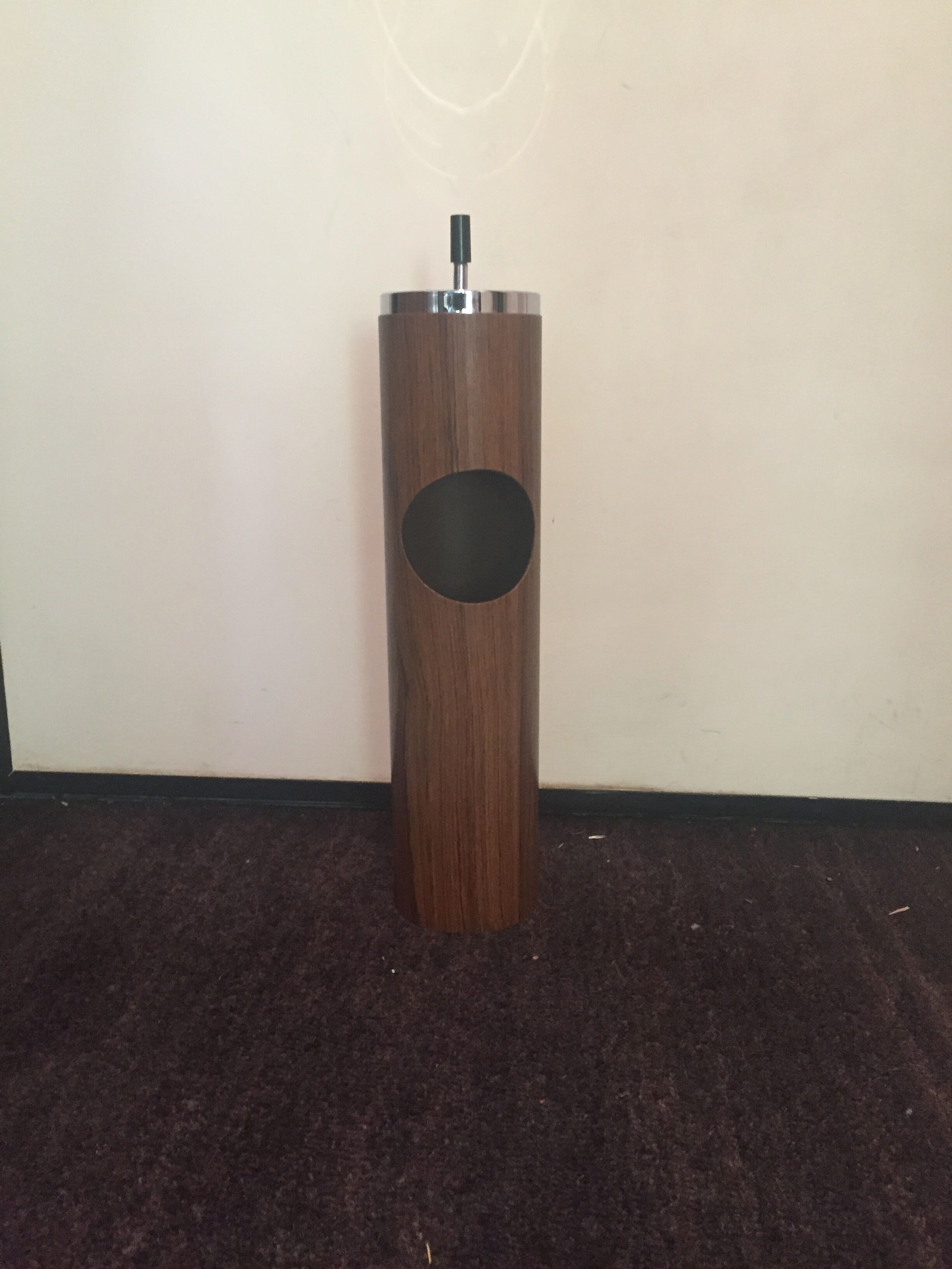 Vintage cylindrical standing ashtray