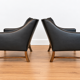 Fredrik Kayser mid-century leather & rosewood lounge chairs – brown leather