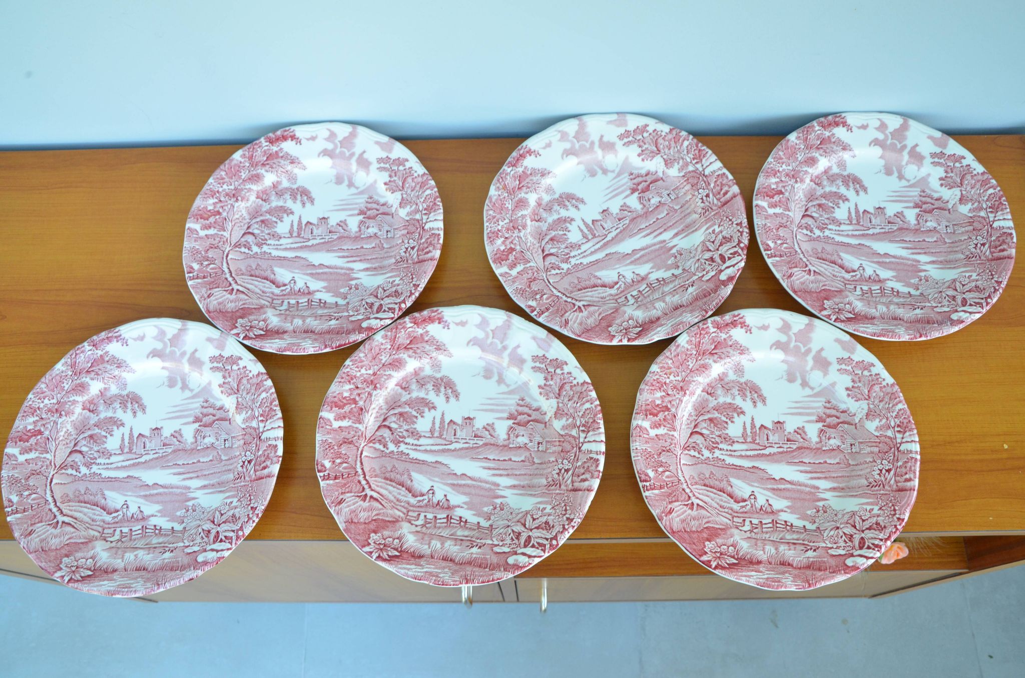 Set of 6 English style plates, kesteloot birthday