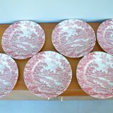 Set of 6 English style plates, kesteloot birthday