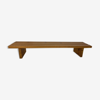 Modernist wooden slat bench 1960
