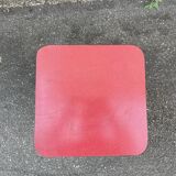 Guerin small square coffee table formica marble red door plant midcentury 1950 old vintage