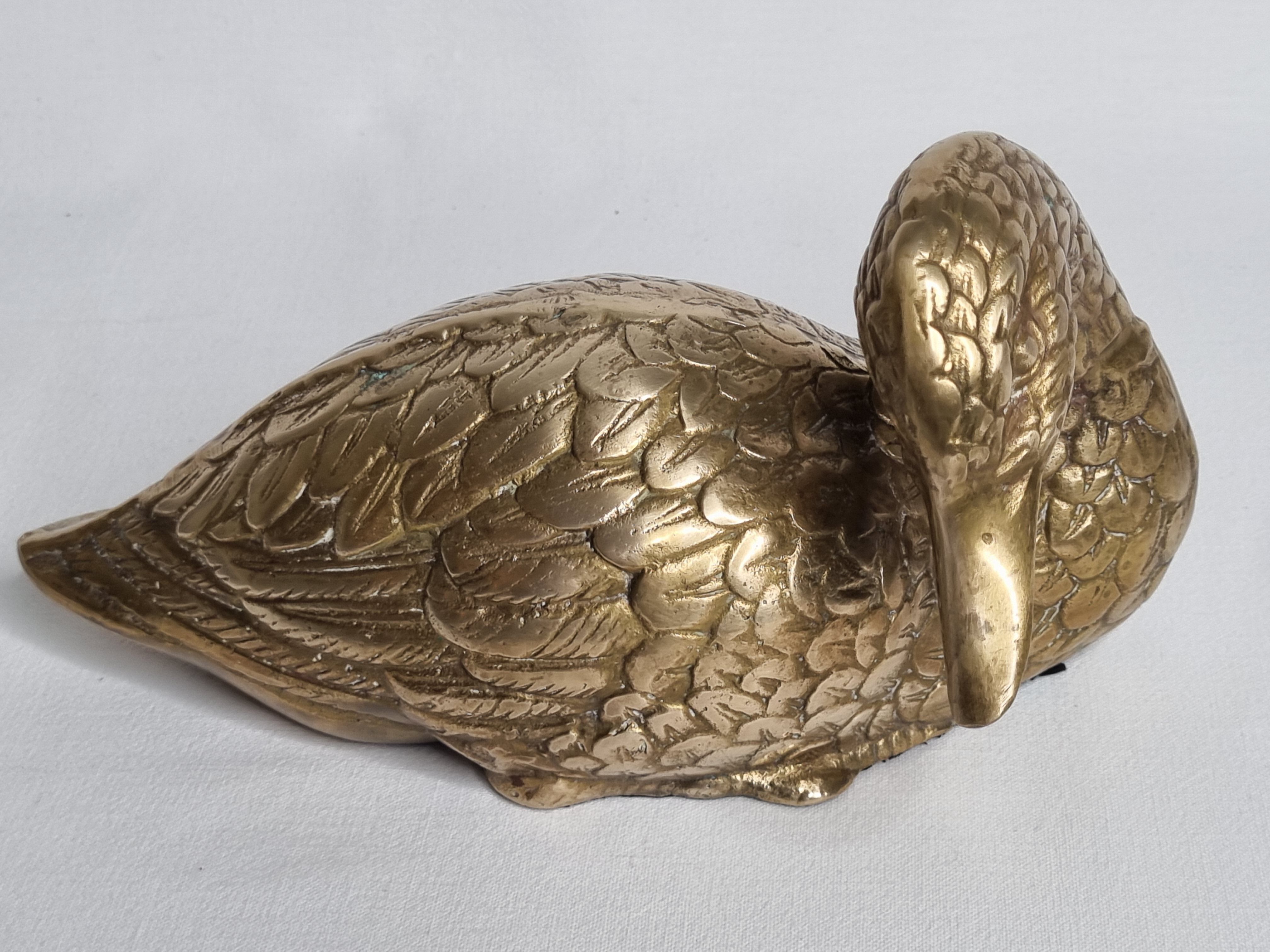 Set of two brass ducks, 22 cm