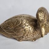 Set of two brass ducks, 22 cm