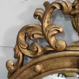 Ancient golden wood witch mirror - late 19th century