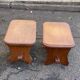 2 vintage farmhouse stools in solid oak from the 19th century.