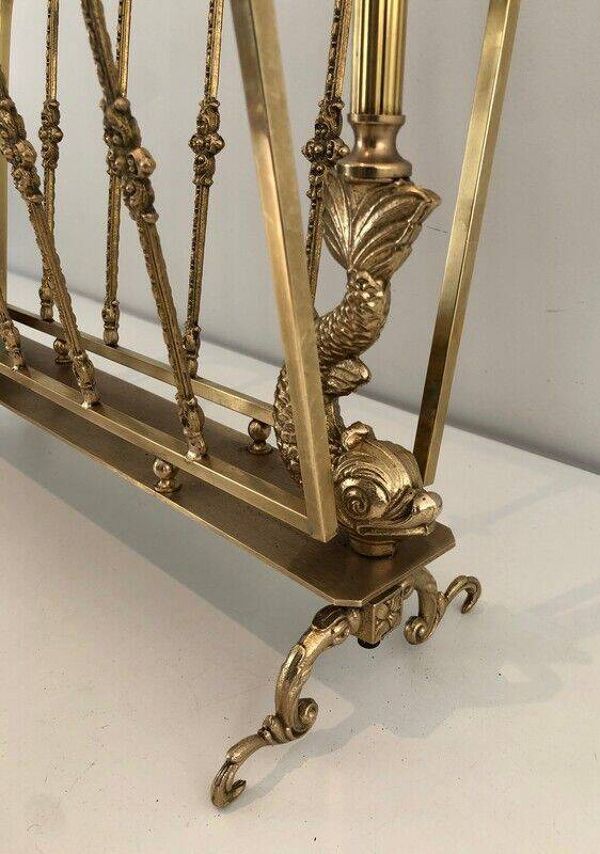 Porte-revues en laiton. Maison Jansen