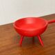 Mid-Century Modern Red Tripod Bowl in Wood from Paavo Asikainen, Finland, 1960s