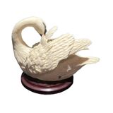 Set of two sculptures representing swans by Guiseppe Armani