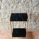 Vintage brass and glass side table circa 70's