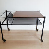 Table porte-électrophone, porte vinyles, vintage, table d'appoint, console,  desserte