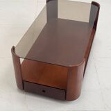 Italian wooden coffee table with drawers from the 80s