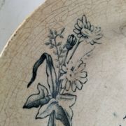 Ensemble 4 terres de fer anciennes – décors naturalistes – vers 1890-1910