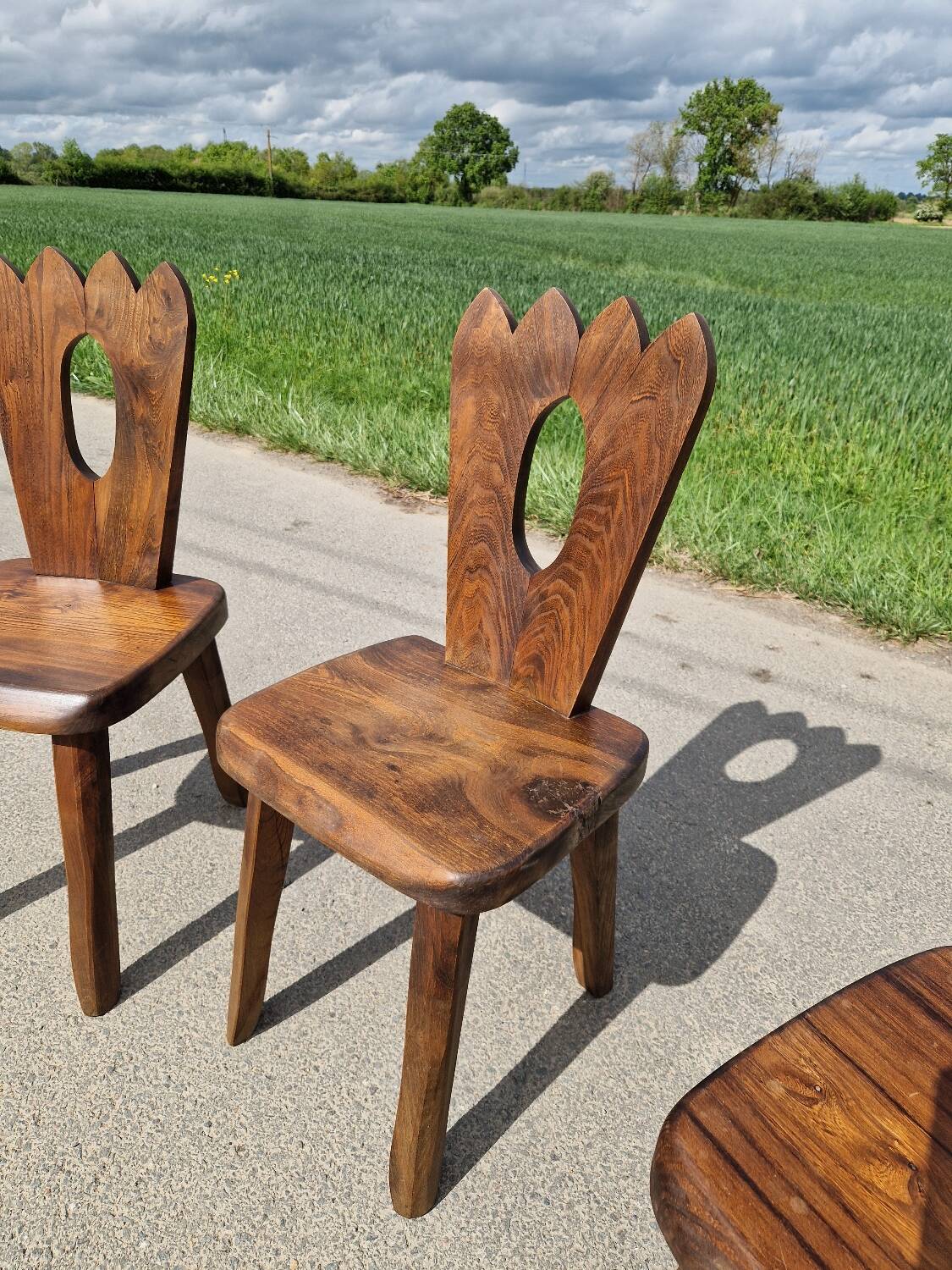 Lot de 3 chaises brutaliste Aranjou style olavi Hanninen