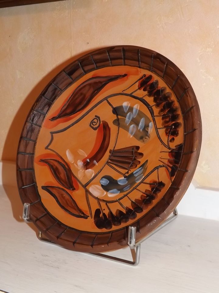 hollow plate terracotta polychrome FPP J. Calvas-Blanchon and J. Rossignol 1950