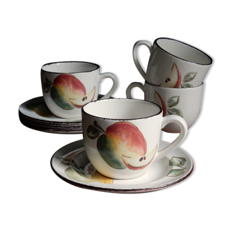Set of 4 ceramic cups and sub-cups by Grindley