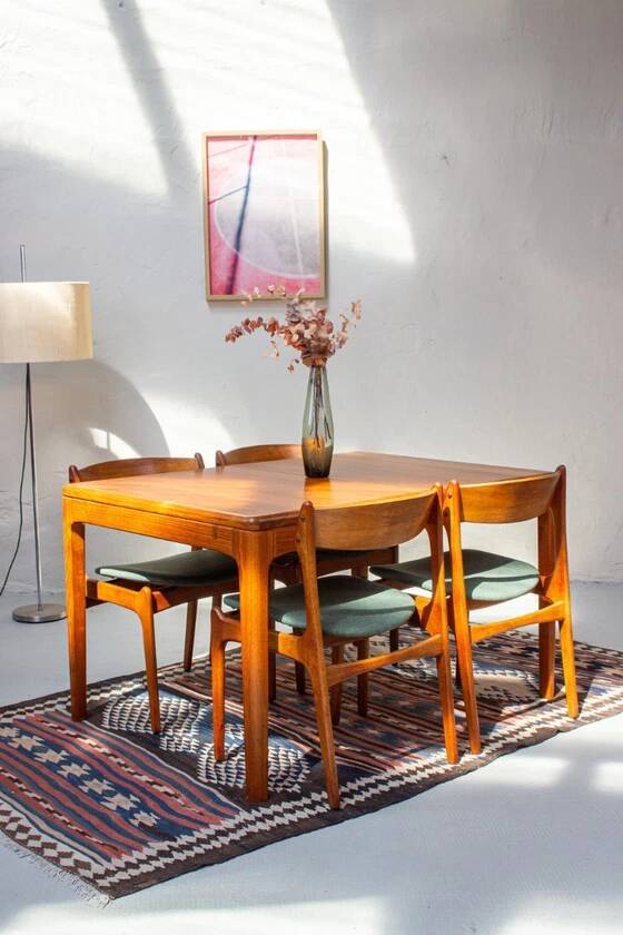 Vintage teak dining table, Danish Mid Century, 1960s, solid wood