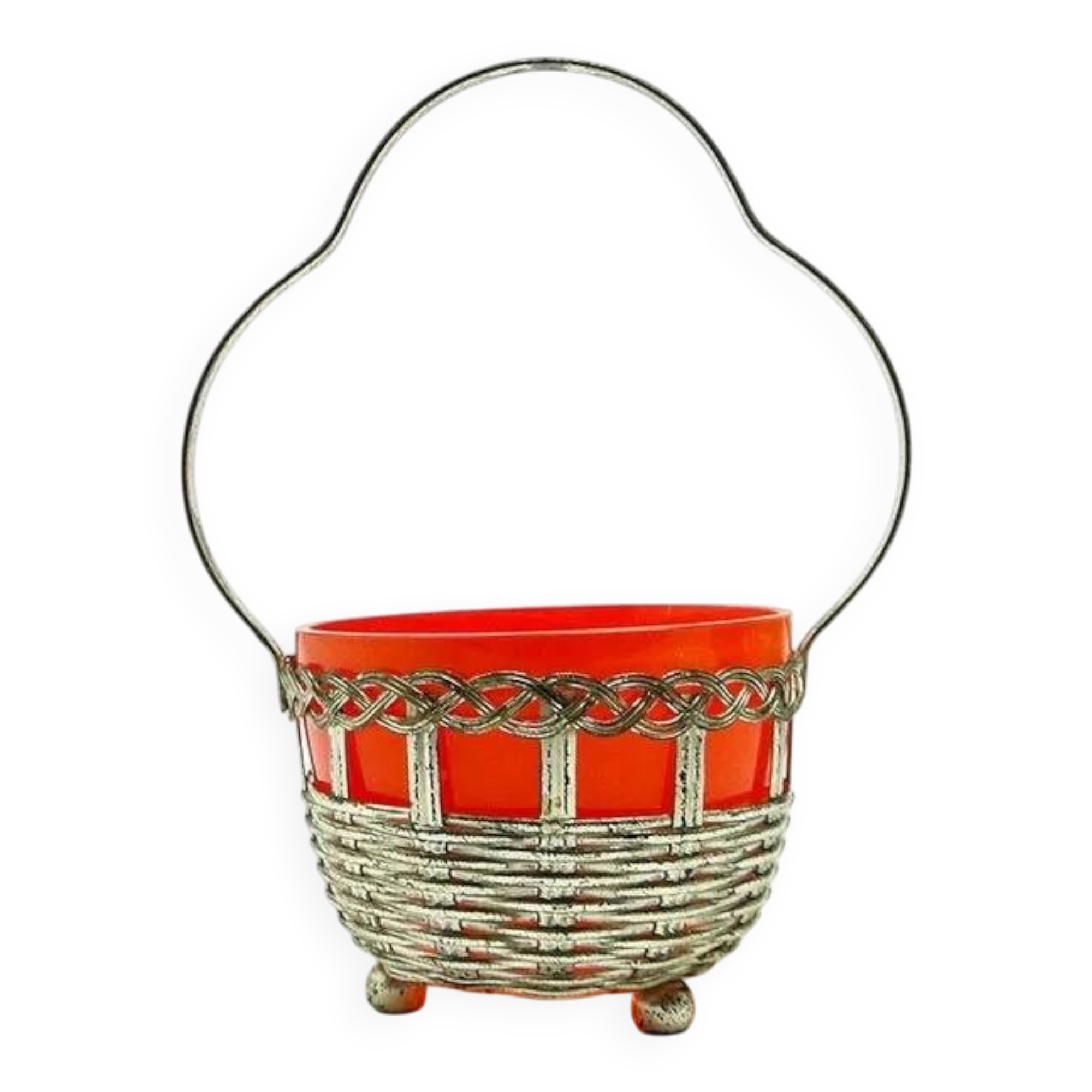 H8Z Basket Sugar Bowl with Glass Kralik Type