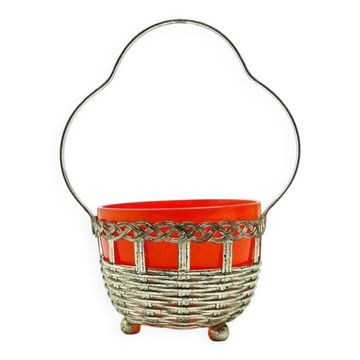 H8Z Basket Sugar Bowl with Glass Kralik Type