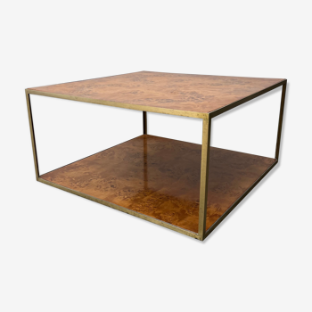 Table basse carree en loupe d'orme