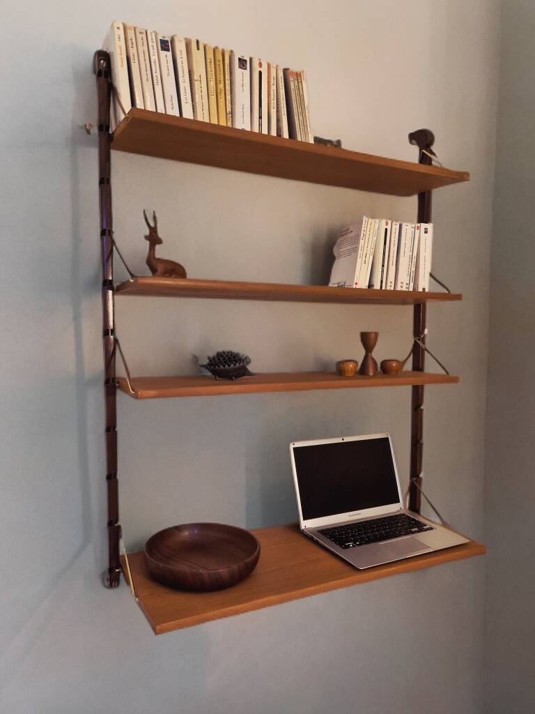 Teak wall shelves, Vintage Scandinavian 1960s
