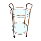 Rolling service in gilded metal and glass