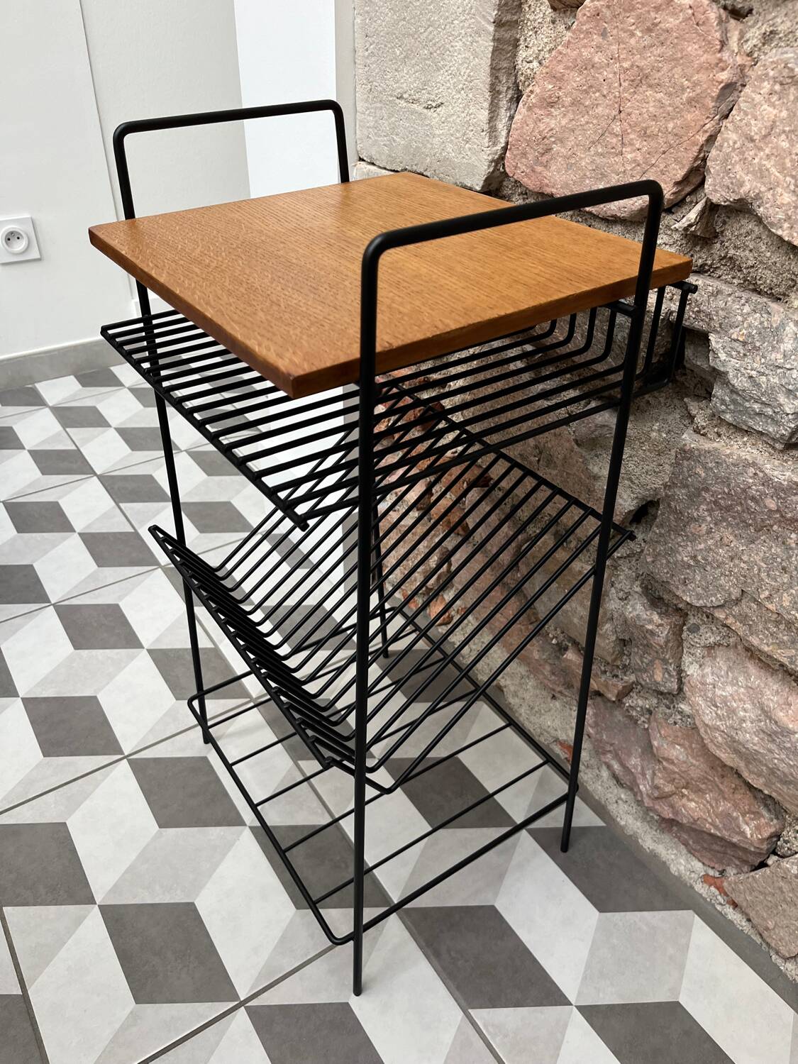 1960s side table with magazine holder