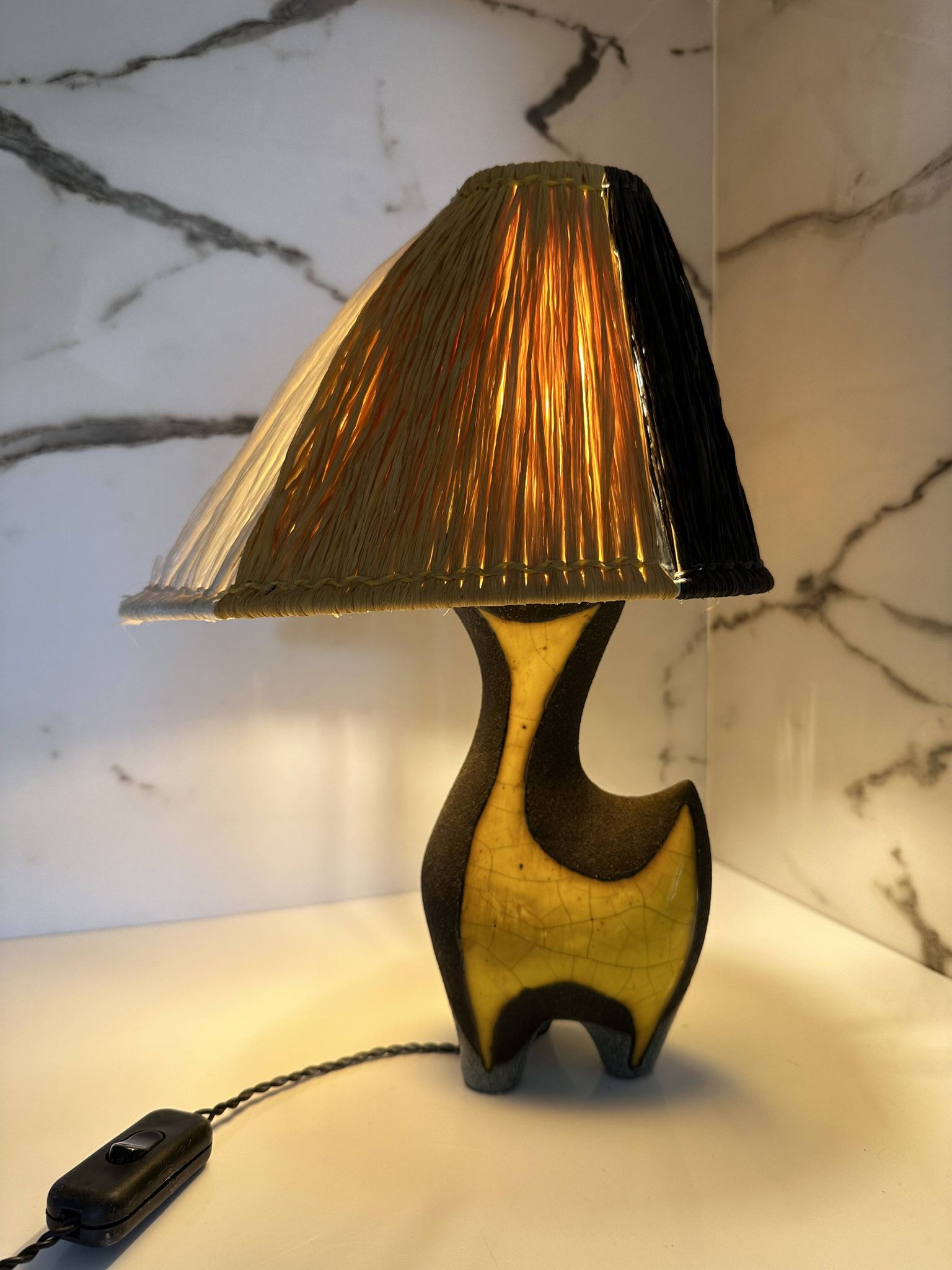 Lilette and Gilbert Valentin Les Archanges collector's lamp, France 1950