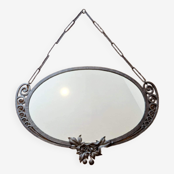 Art deco wrought iron mirror