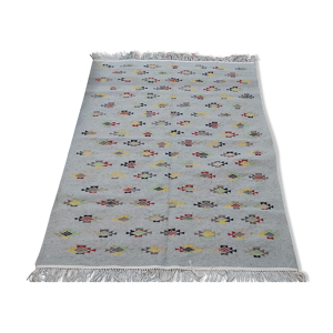 tapis gris multicolore - laine