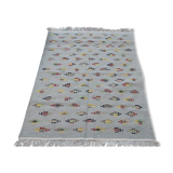 Handmade multi-coloured grey carpet made of pure wool  195x150cm