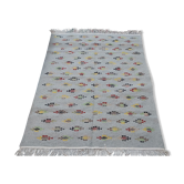 Handmade multi-coloured grey carpet made of pure wool  195x150cm