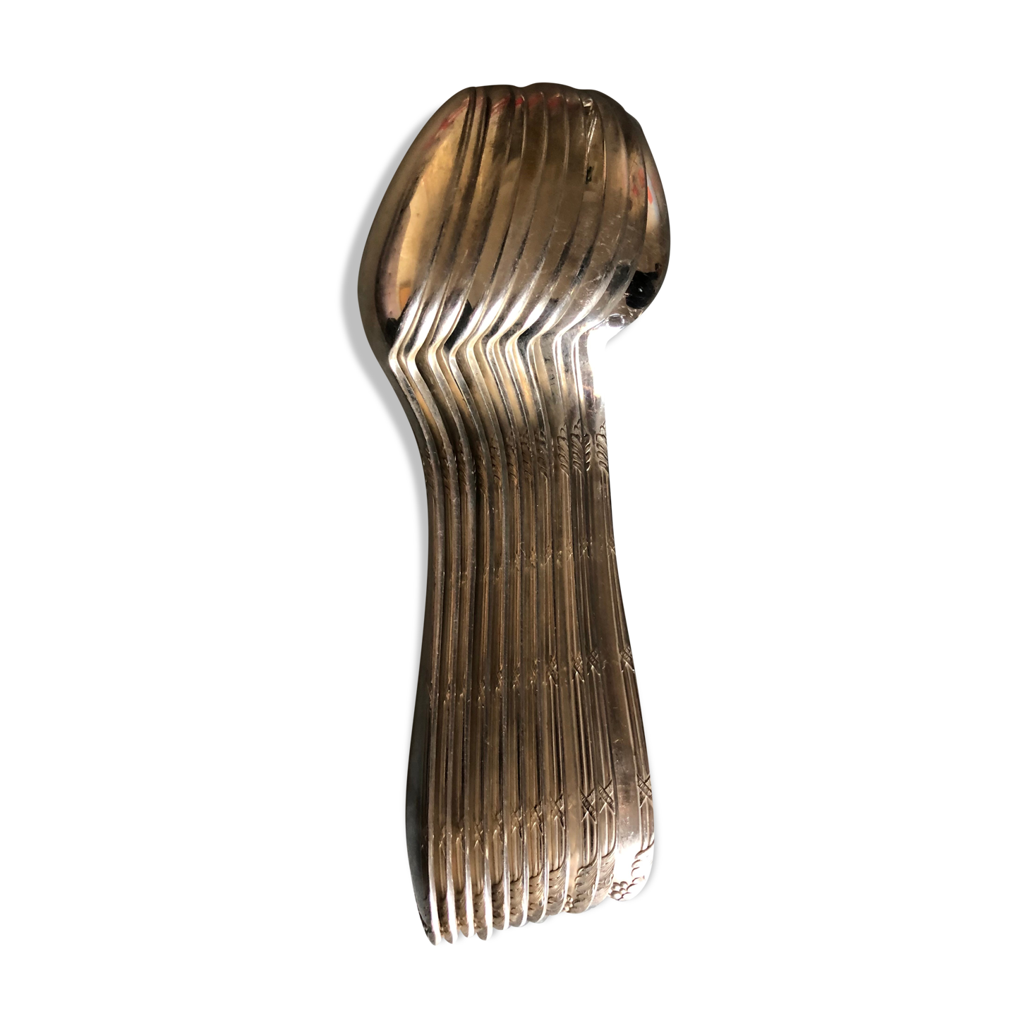 Batch of silver metal tablespoons