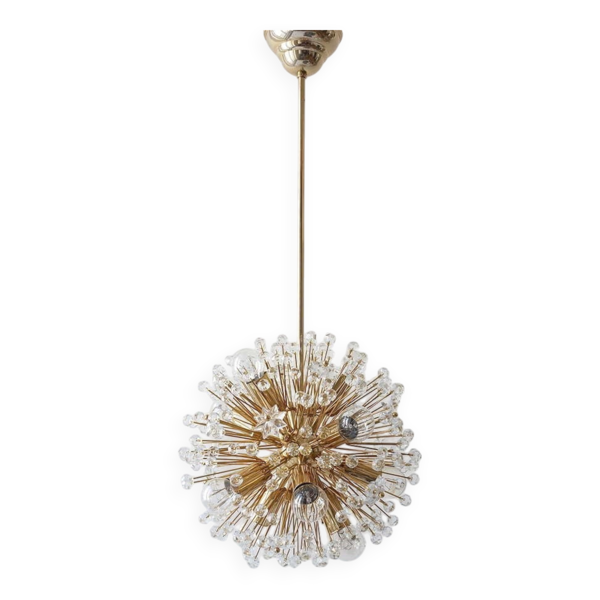 Emil Stejnar Lustre Sputnik Dandelion Gold Mid-Century, 1970s