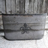 Old fire shield for fireplace fleur de lys