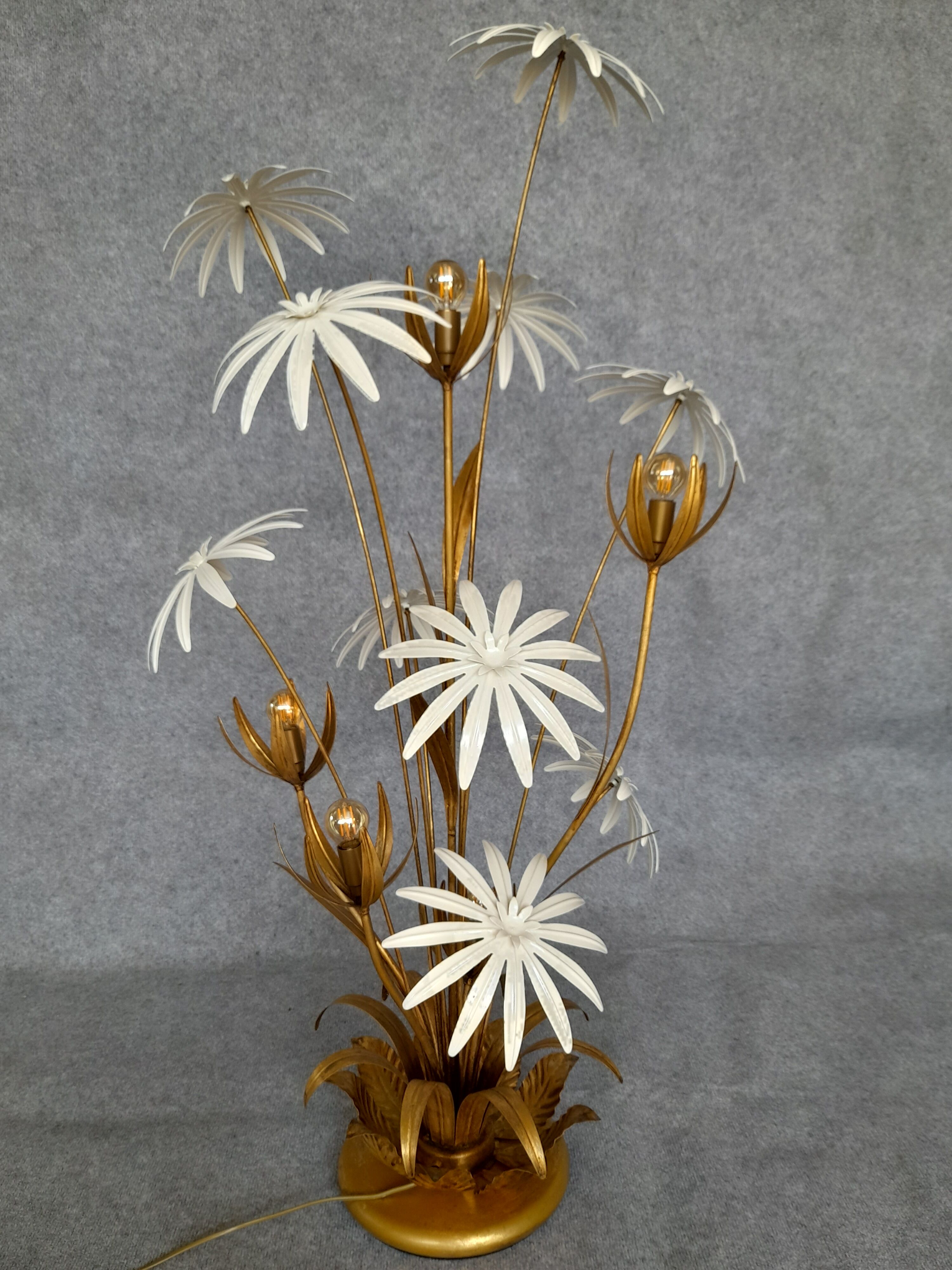 Vintage floral floor lamp hans kogl