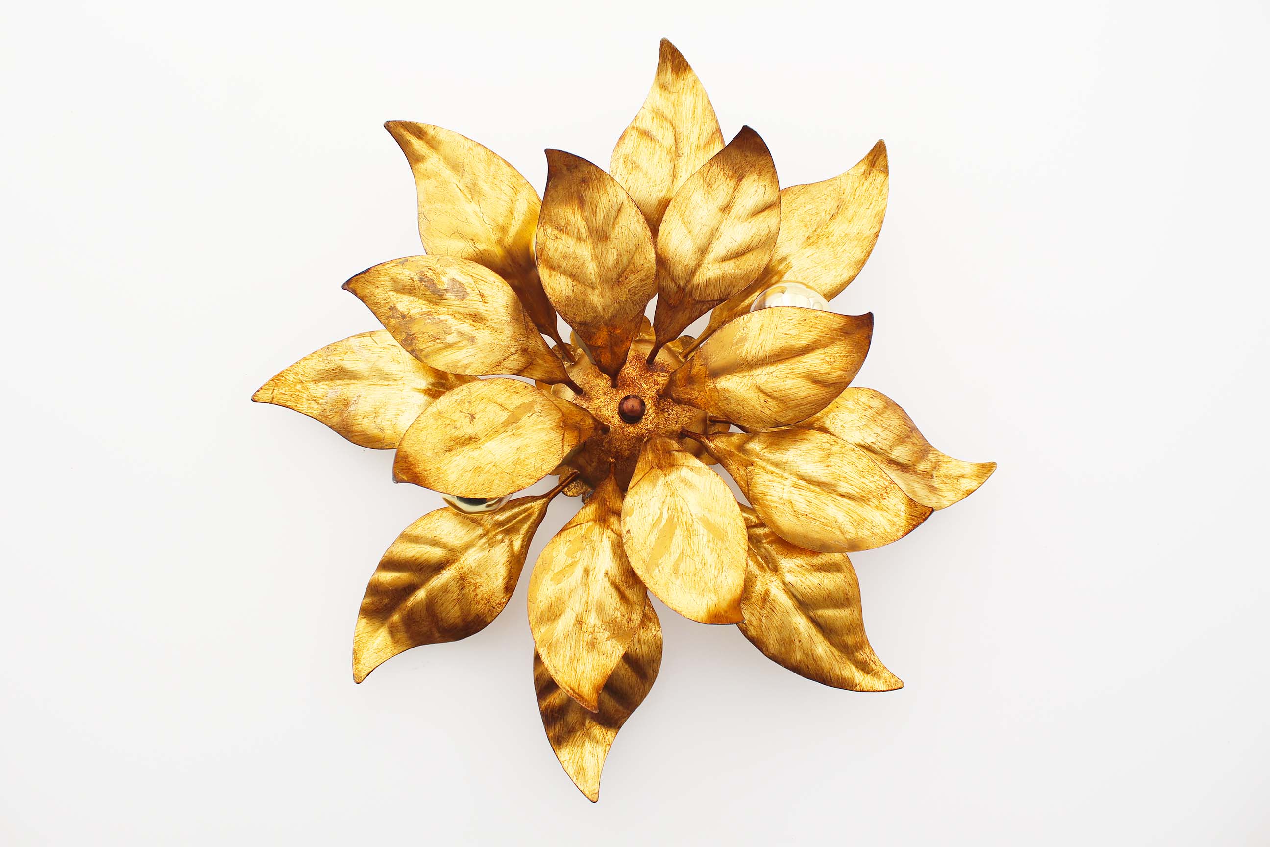 Gilt Florentine Flush Mount Light by Hans Kögl