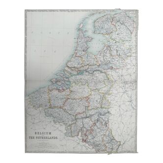 Map of Belgium circa 1869 Keith Johnston Royal Atlas