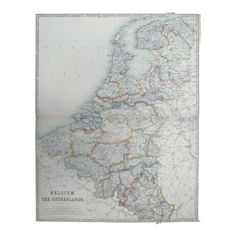 Carte de la Belgique vers 1869 Keith Johnston Royal Atlas