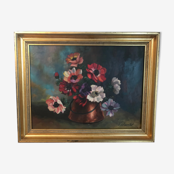 Tableau fleurs anémones