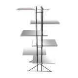 Pair of glass and metal shelves 1970