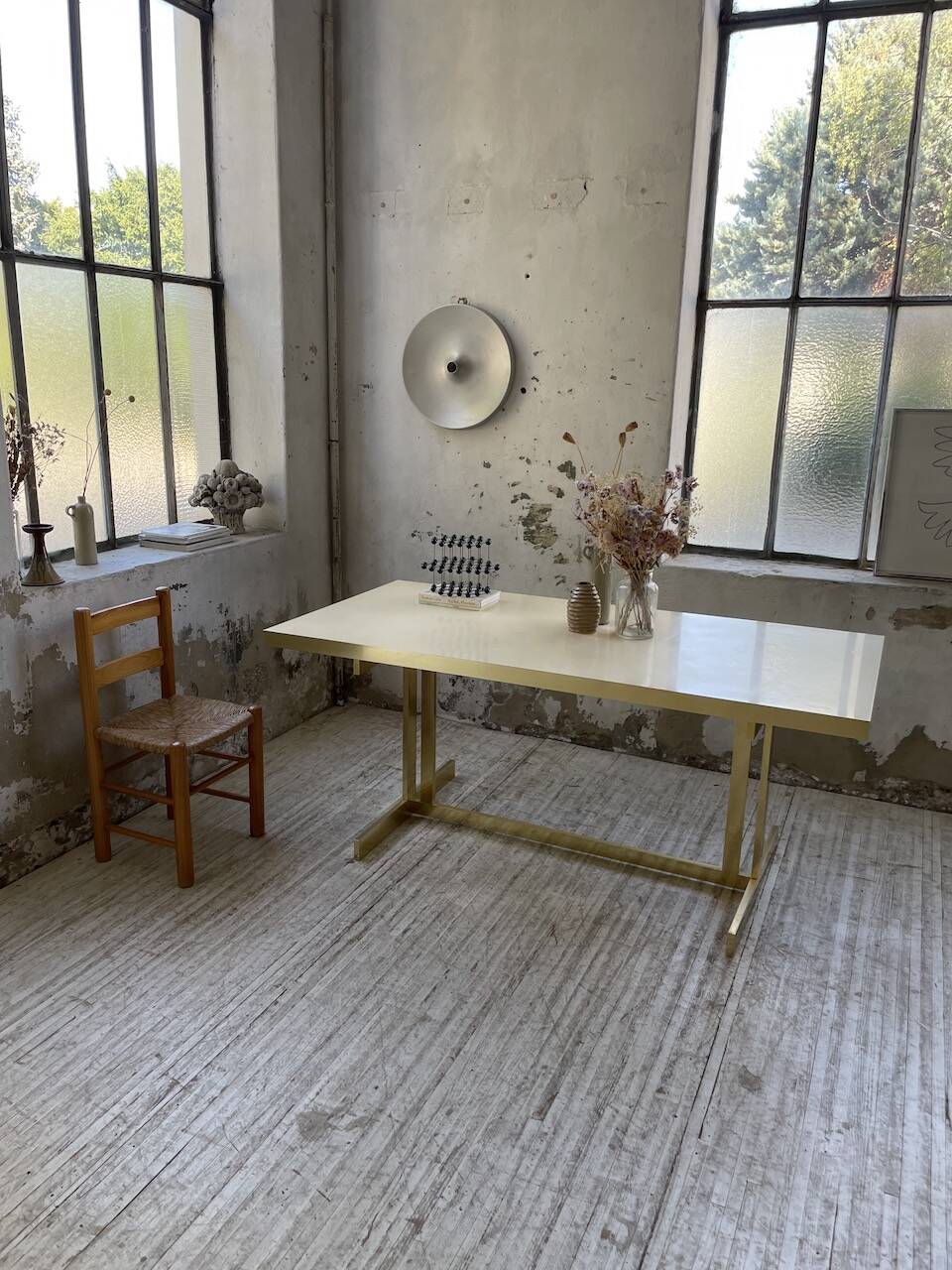 Brass table 1970 Italian lacquer