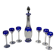 St. Louis BristoL pattern cut crystal liqueur set with blue overlay