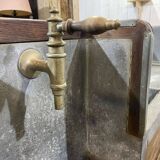 Comptoir de bar en chêne début XXème avec habillage d'époque zinc et étain