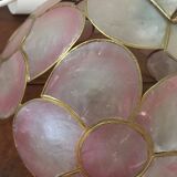 Suspension in pink mother-of-pearl and brass
